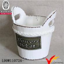 Flower Pot in Barrel Shape with Handle for Planting